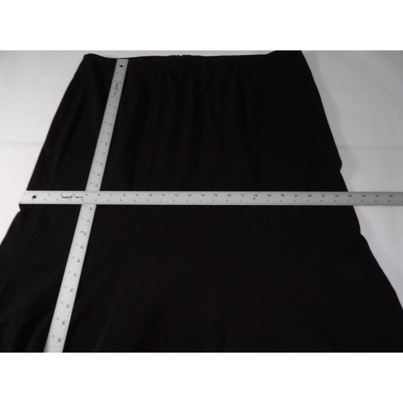 Lane Bryant Midi Skirt Sz 24 Fit N Flare Black Career Office Zip Back Basic Core - Picture 9 of 14